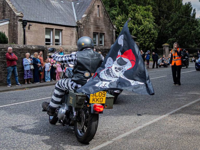 A rider with a flag
