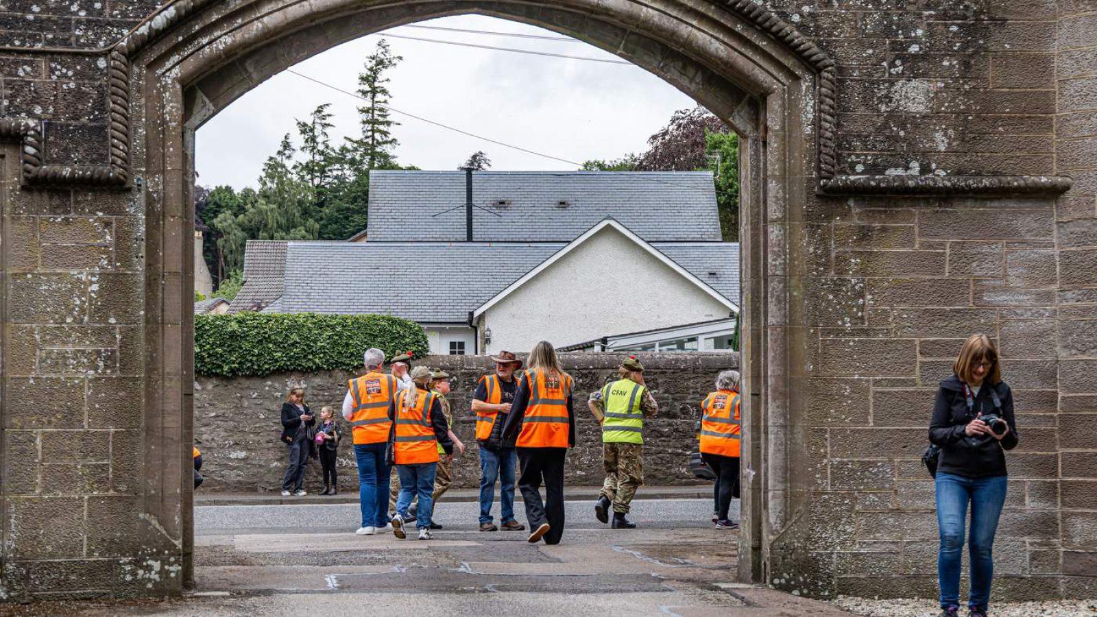Marshals at the castle arch