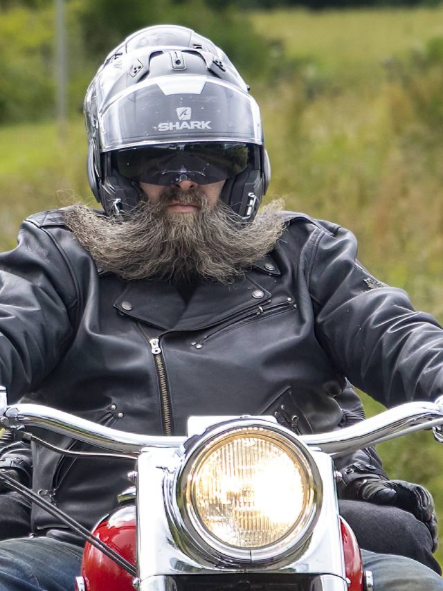 A rider at the front of the ride-out